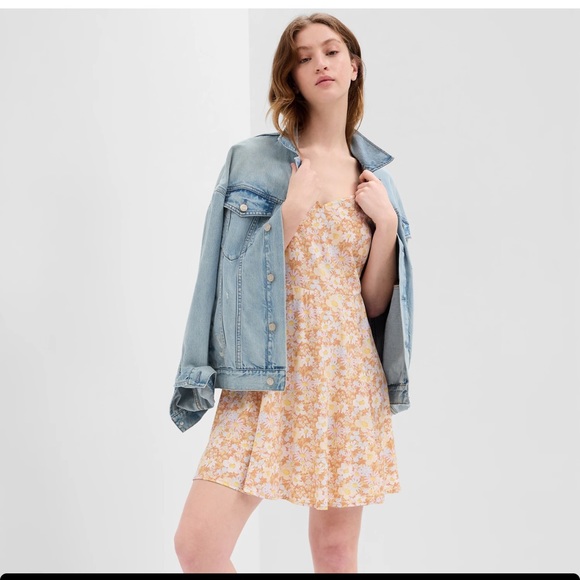 NWT GAP V-Neck Cami Mini Dress Color: Multi Floral  SIZE X-LARGE - Picture 1 of 3